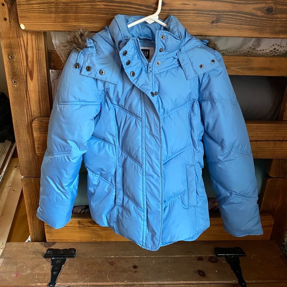 Baby blue puffer coat